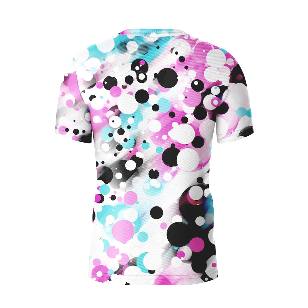 V-NECK T-SHIRT COLOURED POLKA