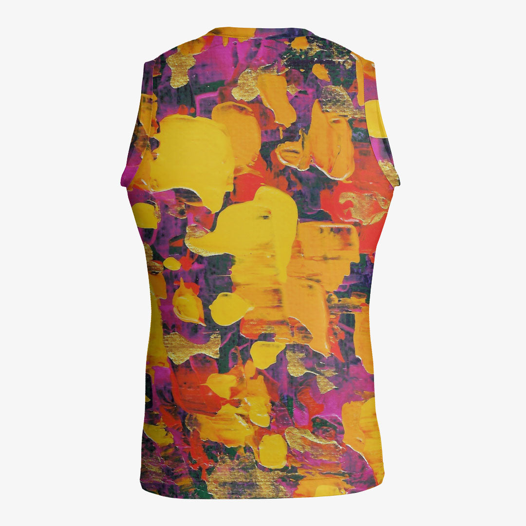 SLEEVELESS T-SHIRT FLOWERS FLAMES