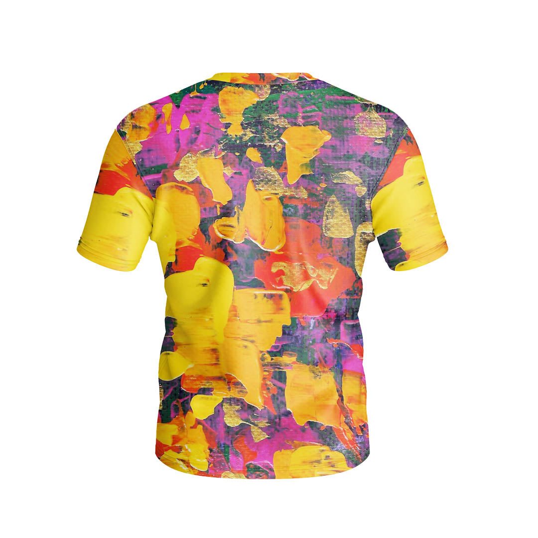 ROUND NECK T-SHIRT FLOWERS FLAMES