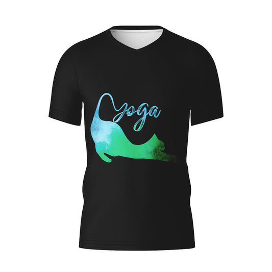 V-NECK T-SHIRT CAT YOGA WOMEN