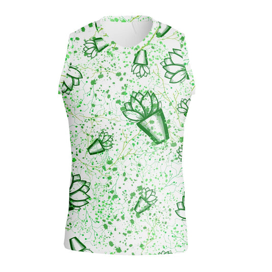 SLEEVELESS T-SHIRT FALLEN GREEN