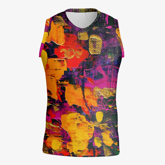 SLEEVELESS T-SHIRT FLOWERS FLAMES