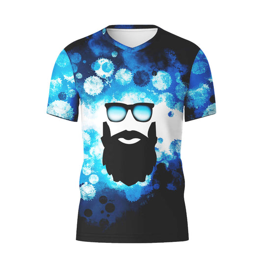 V-NECK T-SHIRT BLUE BEARD