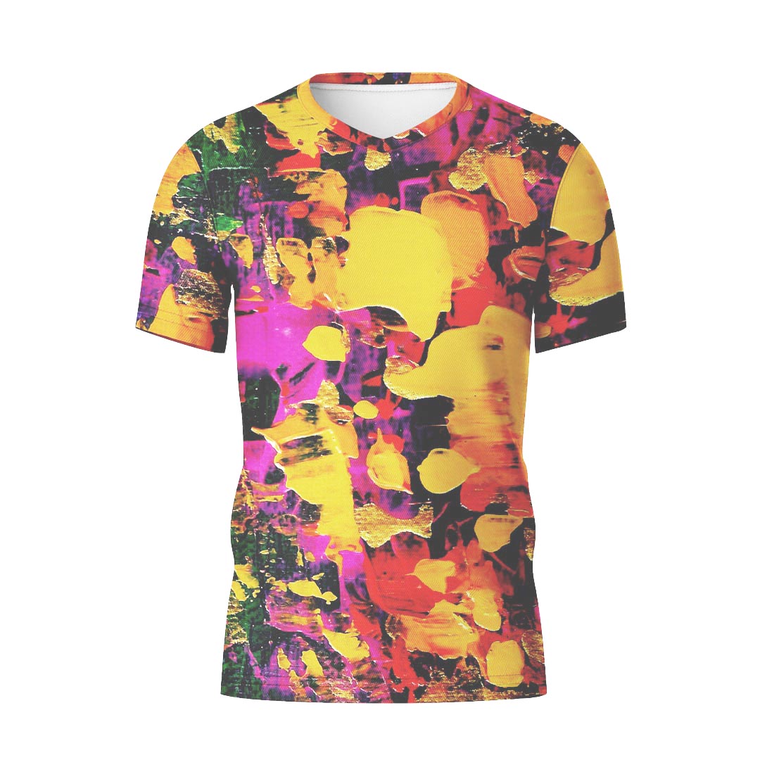 V-NECK T-SHIRT FLOWERS FLAMES WOMEN