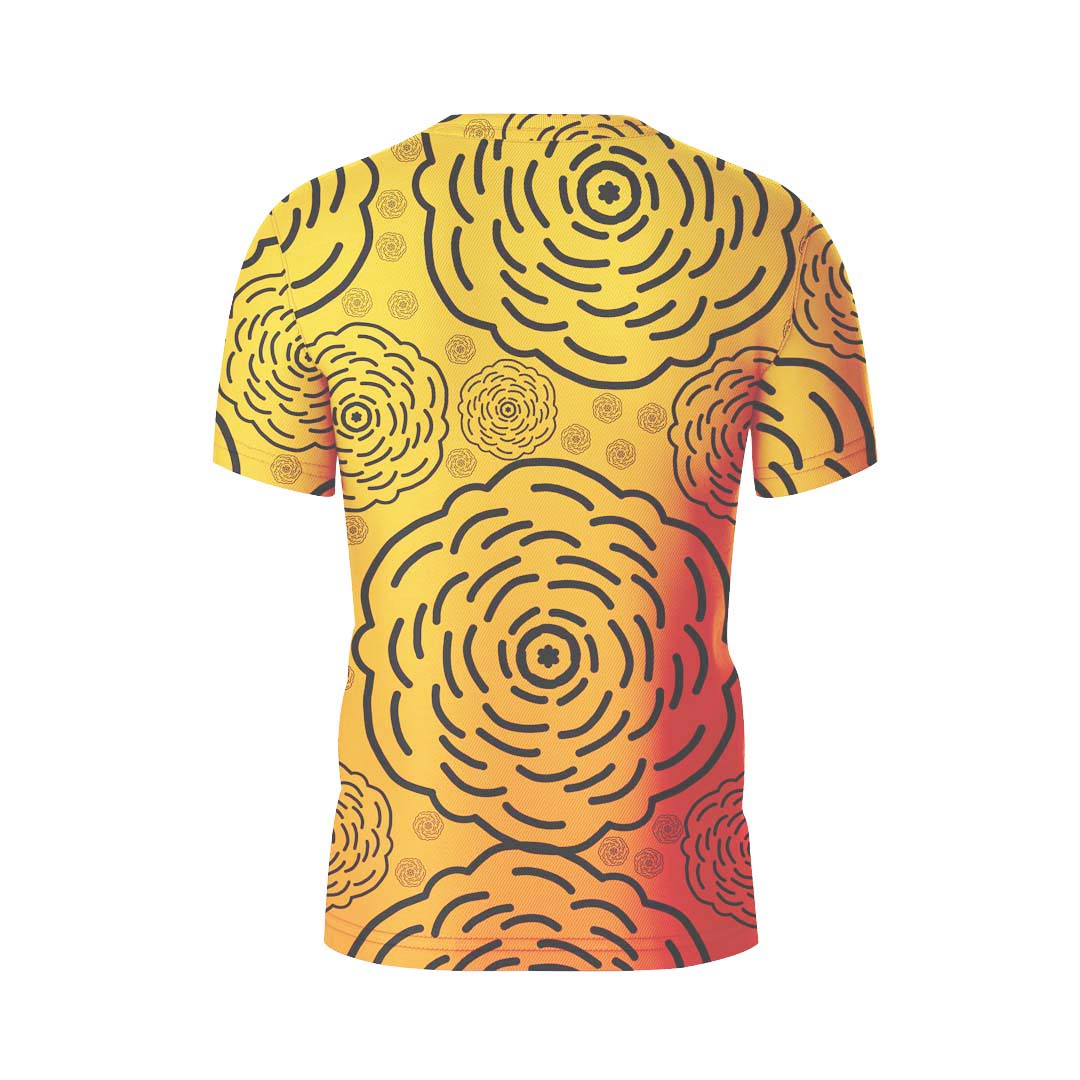 V-NECK T-SHIRT MIXED MARIGOLD