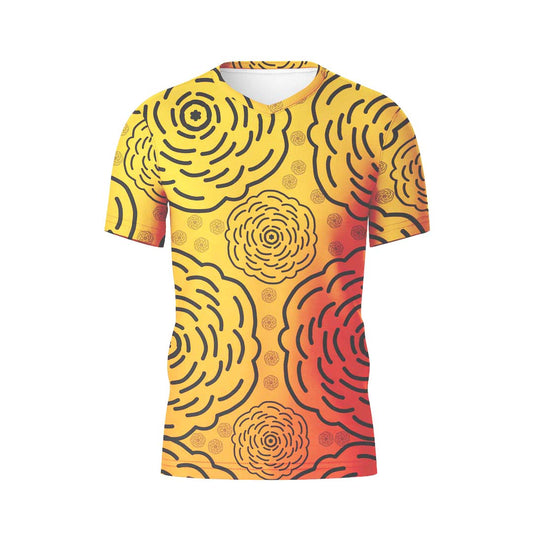 V-NECK T-SHIRT MIXED MARIGOLD