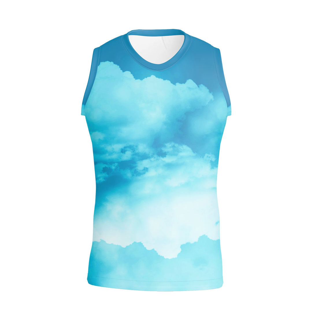 SLEEVELESS T-SHIRT TURBO TURQUOISE